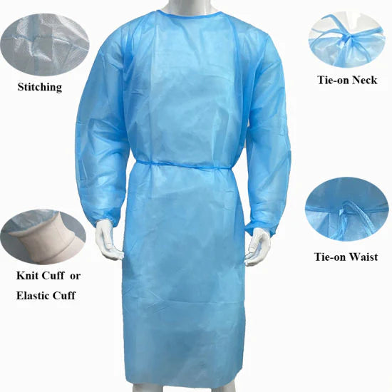 Isolation Gowns - Large (Blue)